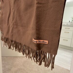 Acne Studios Brown Fringe Scarf